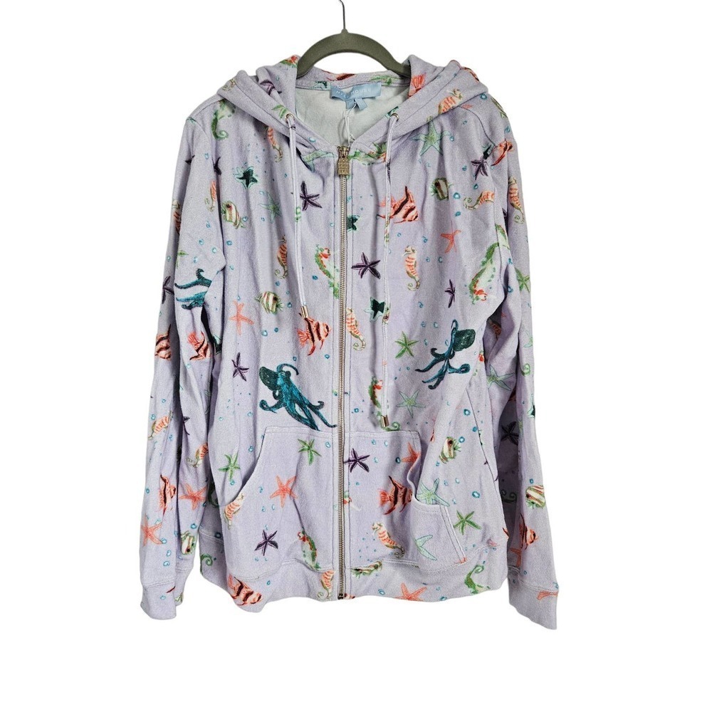 NWT Hill House‎ The Allie Zip Up in Sea Creatures Size Medium